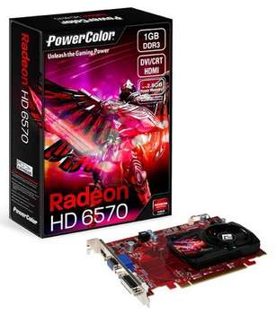 Видеокарта PowerColor PCI-E ATI AX6570 1GBD3-HE Radeon HD 6570 1024Mb 128bit DDR3 650/1000 DVI/HDMI/CRT/HDCP bulk