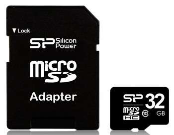 Карта памяти Silicon Power microSD 32Gb Class10 SP032GBSTH010V10-SP + adapter