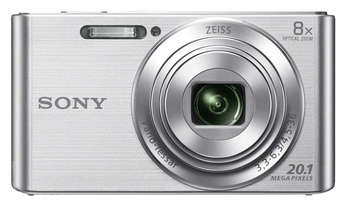 Фотокамера Sony Cyber-shot DSC-W830 silver 20.4Mpix Zoom8x 2.7" 720p 27Mb SDHC MS Pro Duo Super HAD CCD IS el NP-FH50