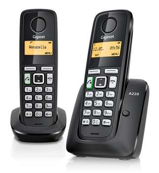 Телефон GIGASET Р/ Dect A220 Duo черный АОН