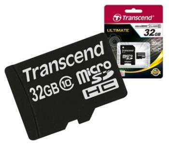 Карта памяти Transcend microSDHC 32Gb Class10  TS32GUSDHC10 + adapter