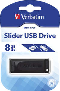 Flash-носитель Verbatim 8Gb Slider 98695 USB2.0 черный