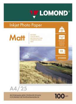 Бумага Lomond 0102038 A4/100г/м2/25л./белый матовое/матовое для струйной печати