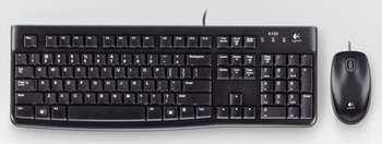 Комплект (клавиатура+мышь) Logitech MK120 клав:черный мышь:черный/серый USB проводной