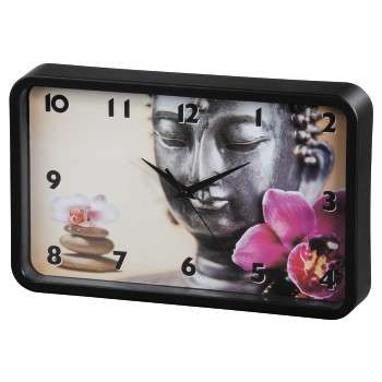 Часы Hama Buddha Flower черный