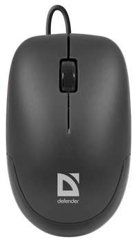Мышь DEFENDER MM-010 черный,3 кнопки,1000dpi USB 52010