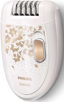 Эпилятор Philips HP6428/00 скор.:2 насад.:2 от электр.сети белый/золотистый