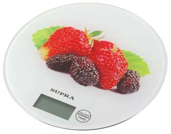 Кухонные весы SUPRA Весы кухонные электронные  BSS-4601 макс.вес:5кг белый/клубника