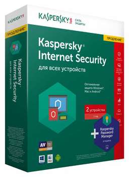 Антивирус Kaspersky ПО  Internet Security Multi-Device c Pas Man-r 2 devices 1 year Renewal Box