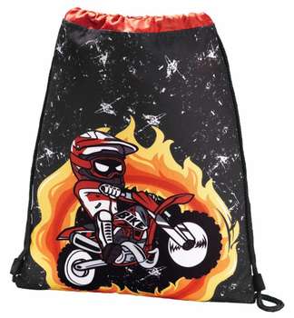 Школьный рюкзак Hama для обуви  Motorbike черный/красный