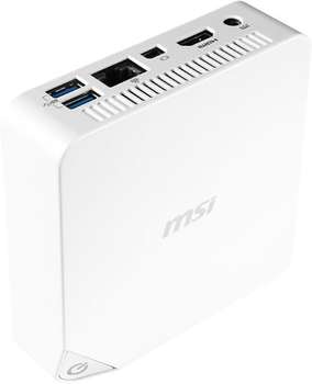 Компьютер, рабочая станция MSI Неттоп  Cubi 226XRU slim Cel 3215U /2Gb/SSD64Gb/HDG/noOS/GbitEth/WiFi/BT/65W/белый