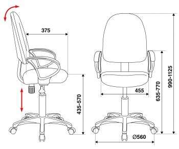 Кресло, стул БЮРОКРАТ Кресло CH-1300 черный Престиж+ 15-21 крестовина пластик
