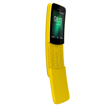 Сотовый телефон Nokia Телефон сотовый 8110 DS TA-1048 Yellow, 2.4'' 320x240, 1.1GHz, 2 Core, 512MB RAM, 4GB, 2Mpix, 2 Sim, 2G, 3G, LTE, BT, Wi-Fi, GPS, Micro-USB, 1500mAh, Smart Feature OS KaiOS, 117g, 133.45 x 49.3 x 14.9, IP52 16ARGY01A02
