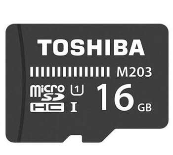 Карта памяти Toshiba microSDHC 16Gb Class10 THN-M203K0160EA M203 + adapter