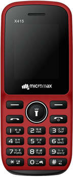 Сотовый телефон X415 красный моноблок 3G 2Sim 1.77" (MICROMAX X415 R)