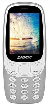 Сотовый телефон Digma N331 2G Linx 32Mb серый моноблок 2Sim 2.44" 240x320 0.08Mpix BT GSM900/1800 FM microSD max16Gb