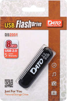 Flash-носитель DATO 8Gb DS2001 DS2001-08G USB2.0 черный