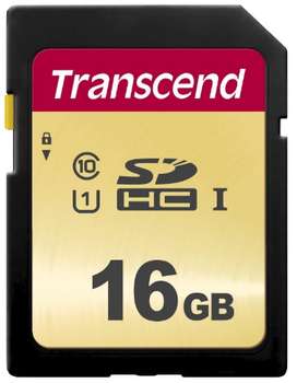 Карта памяти Transcend 16GB UHS-I U1 SD card TS16GSDC500S