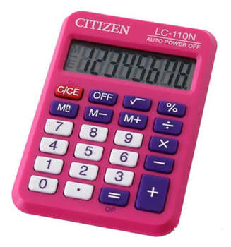 Калькулятор CITIZEN карманный  Cool4School LC-110NPK розовый 8-разр.