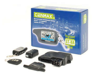 Сигнализация автомобильная CENMAX Автосигнализация Vigilant ST-8A с обратной связью + дистанционный запуск брелок с ЖК дисплеем