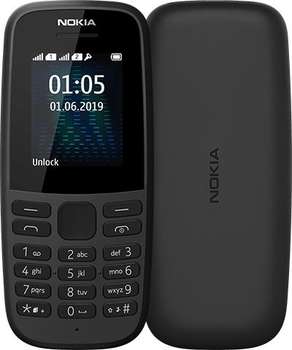 Сотовый телефон Nokia Мобильный телефон 105 DUAL SIM BLACK 16KIGB01A01 NOKIA