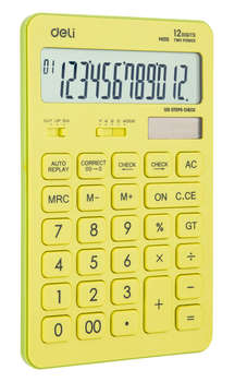 Калькулятор DELI настольный Touch EM01551 желтый 12-разр.