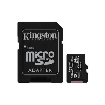 Карта памяти Kingston Micro SecureDigital 64Gb SDCS2/64GB {MicroSDHC Class 10 UHS-I, SD adapter}
