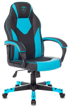Кресло, стул ZOMBIE Кресло игровое GAME 17 черный/синий эко.кожа/ткань крестов. пластик