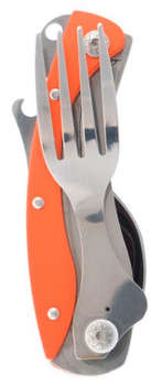 Товар для приготовления еды ACECAMP Многофункциональный столовый прибор Folding cutlery  оранжевый нержавеющая сталь д.105мм ш.42мм в.15мм