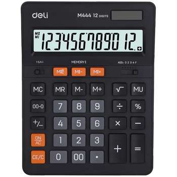 Калькулятор DELI настольный EM444 темно-серый 12-разр. [1656437]