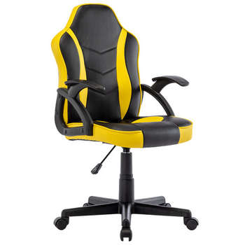 Игровое кресло BRABIX Кресло компьютерное "Shark GM-203", экокожа, черное/желтое, 532514