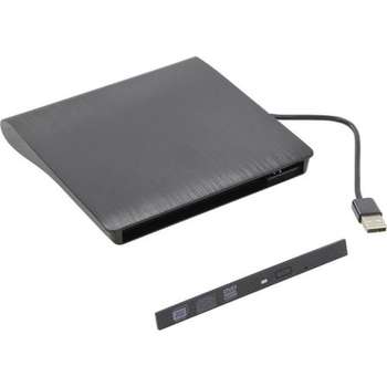 Бокс для HDD Orient UHD9A2, USB 2.0 контейнер для оптического привода ноутбука 9.5 мм, установка ODD без отвертки, встроенный USB кабель, питание от USB, черный