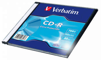 Оптический диск Verbatim CD-R 52x DataLife , 700MB slim 43347348