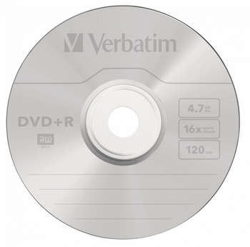 Оптический диск Verbatim Диск DVD+R 4.7Gb 16x Cake Box (100шт) 43551