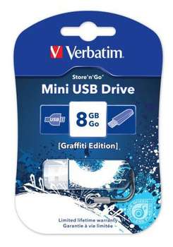 Flash-носитель Verbatim 8Gb Store n Go Mini GRAFFITI EDITION 98162 USB2.0 синий