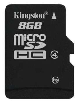 Карта памяти Kingston microSDHC 8Gb class4 no adapter (SDC4/8GBSP)