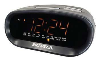 Радиобудильник SUPRA SA-32FM черный с янтарным