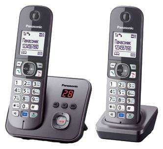 Телефон Panasonic Р/ Dect KX-TG6822RUM серый металлик автооветчик АОН