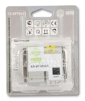 Струйный картридж CACTUS CS-EPT0551 черный для Epson Stylus RX520/Stylus Photo R240