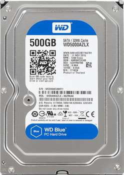 Жесткий диск HDD WD Original SATA-III 500Gb 5000AZLX Blue 32Mb 3.5"