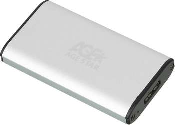 Бокс для HDD AgeStar 3UBMS1 mSATA USB 3.0 пластик/алюминий серебристый