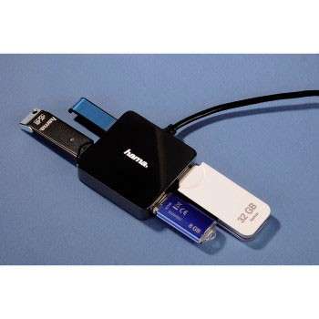 Маршрутизатор Hama USB 2.0 Square1:4 4порт. черный