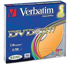 Оптический диск Verbatim DVD+RW 4.7Gb 4x Slim case