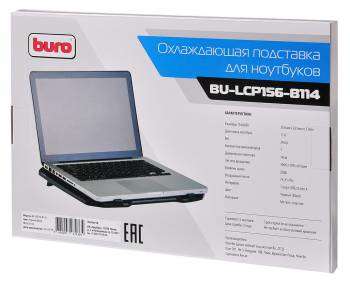 Аксессуар для ноутбука BURO Подставка для ноутбука BU-LCP156-B114 15.6"357x265x33мм 1xUSB 1x 140ммFAN 345г металлическая сетка/пластик черный