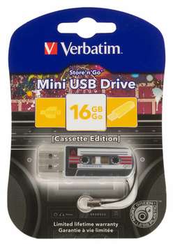 Flash-носитель Verbatim Флеш Диск 16Gb Mini Cassette Edition 49397 USB2.0 черный/рисунок
