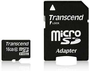 Карта памяти Transcend 16GB microSDHC Class10 UHS-I 300X PREMIUM + adapter TS16GUSDU1