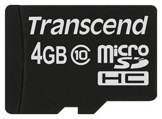 Карта памяти Transcend 4GB microSDHC Class10 TS4GUSDC10