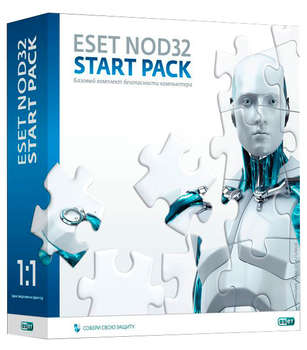 Антивирус ESET Базовая лицензия  NOD32 START PACK- базовый комплект безопасности ПК 1-Desktop 1 year Box
