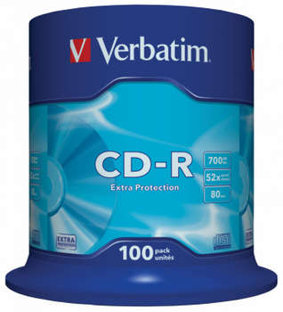Оптический диск Verbatim CD-R 700Mb 52x Cake Box 43411