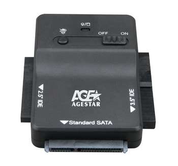Бокс для HDD AgeStar Адаптер-переходник для HDD 2.5"/3.5" 3FBCP1 черный